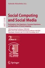 Book cover: Social Computing and Social Media. Participation, User Experience, Consumer Experience,  and Applications of Social Computing