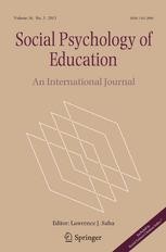 Journal cover: Social Psychology of Education