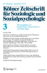 cover: KZfSS Kölner Zeitschrift für Soziologie und Sozialpsychologie