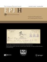 Journal cover: The European Physical Journal H