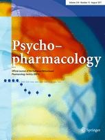 Journal cover: Psychopharmacology