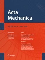 Journal cover: Acta Mechanica